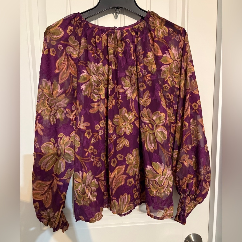 Flying Tomato Purple Floral Blouse